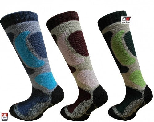 Pondy Dětské termopodkolenky barevné s vlnou Merino - tyrkysové