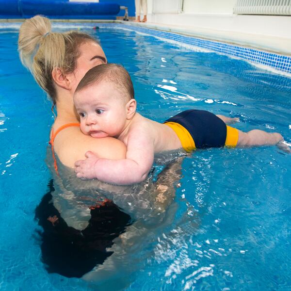 Splash About Dětské plenkové plavky Happy Nappy DUO navy/yellow