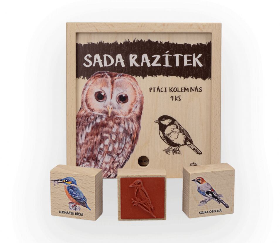 Lesní svět Dřevěná razítka 9 kusů