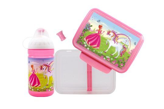 ZDRAVÁ LAHEV® SET ZDRAVÁ LAHEV A ZDRAVÁ SVÁČA svačinový box a lahev 0,5l Princezna a jednorožec