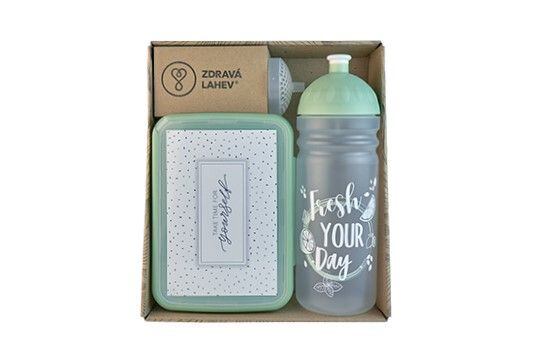 ZDRAVÁ LAHEV® SET ZDRAVÁ LAHEV A ZDRAVÁ SVÁČA svačinový box a lahev 0,7l Fresh olivová