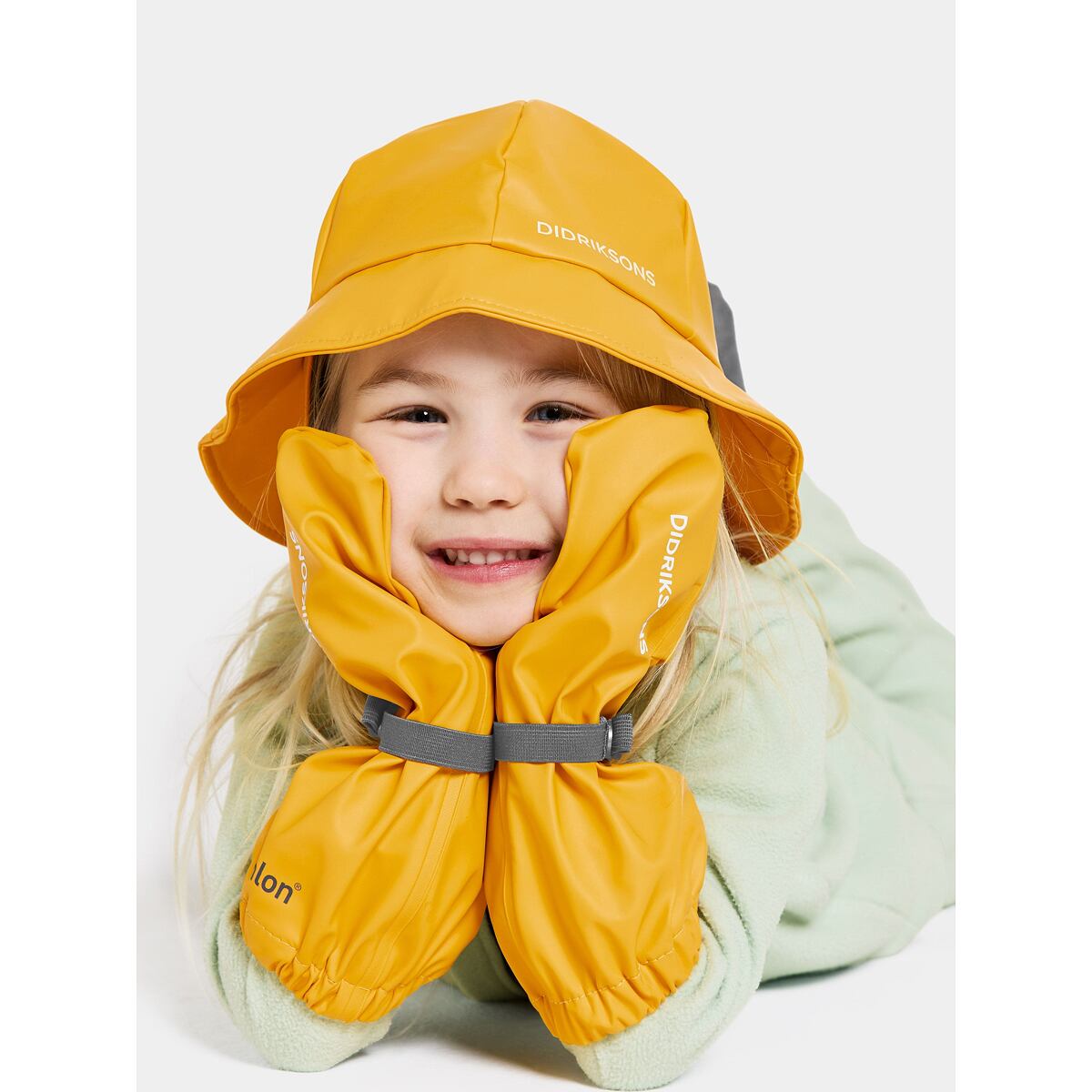 Didriksons Dětské rukavice do deště Glove 5 oat yellow