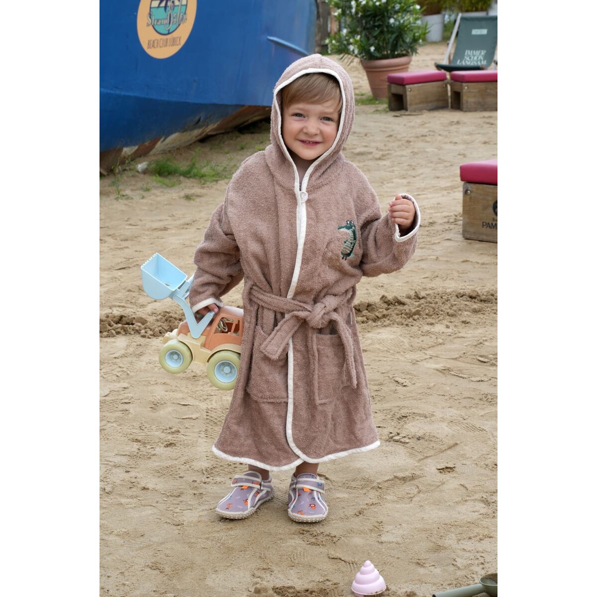 Playshoes Dětský župan Jungle petrol - froté