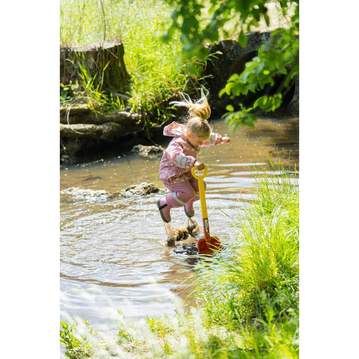 Playshoes Dětské kalhoty do deště s fleecem zelené