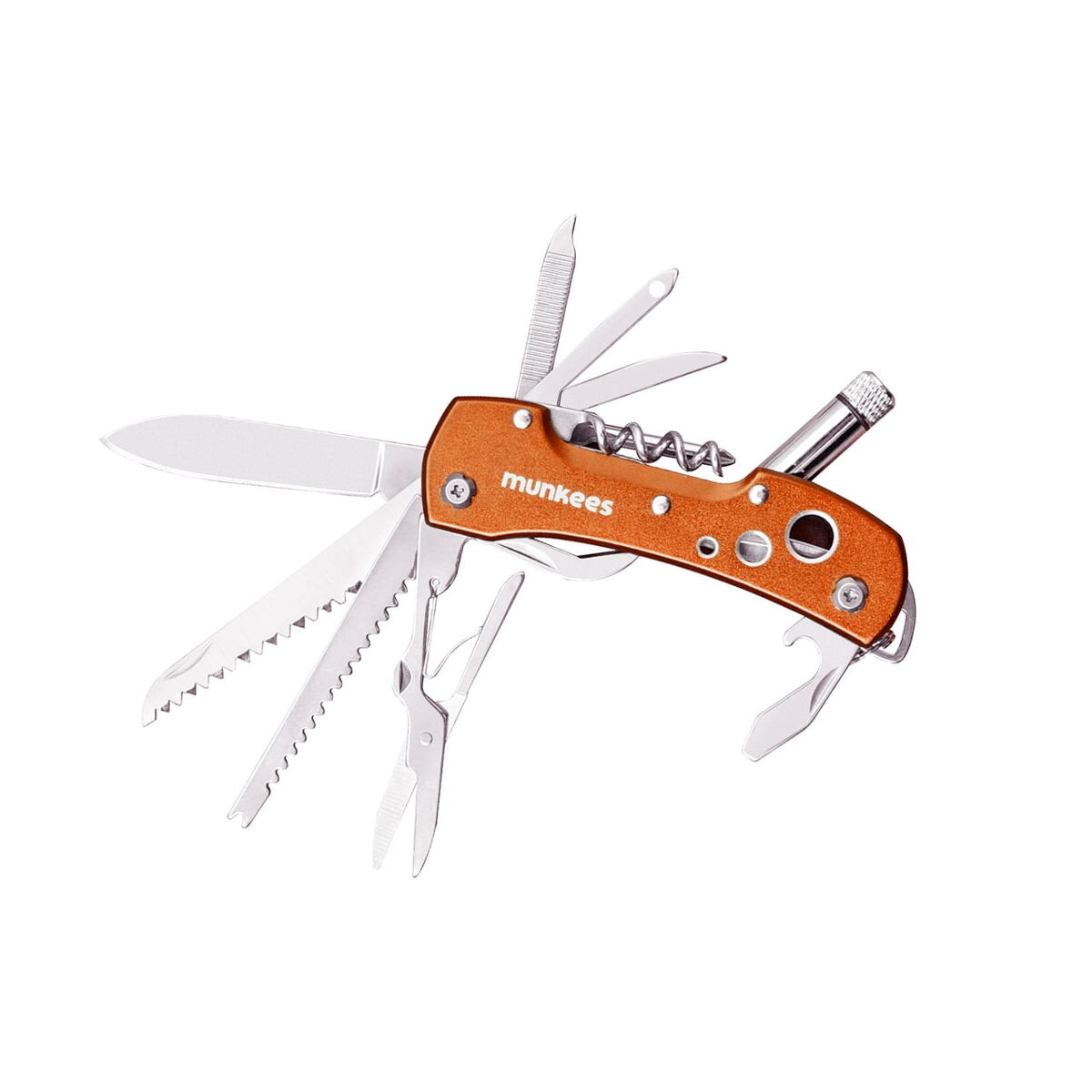 Munkees Multifunkční kapesní nůž LED knife - orange