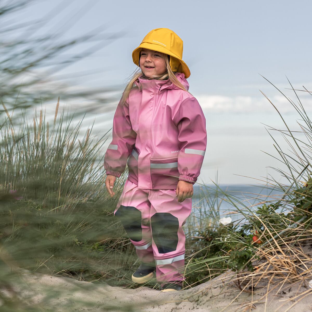 Didriksons Dětský klobouk do deště Southwest oat yellow