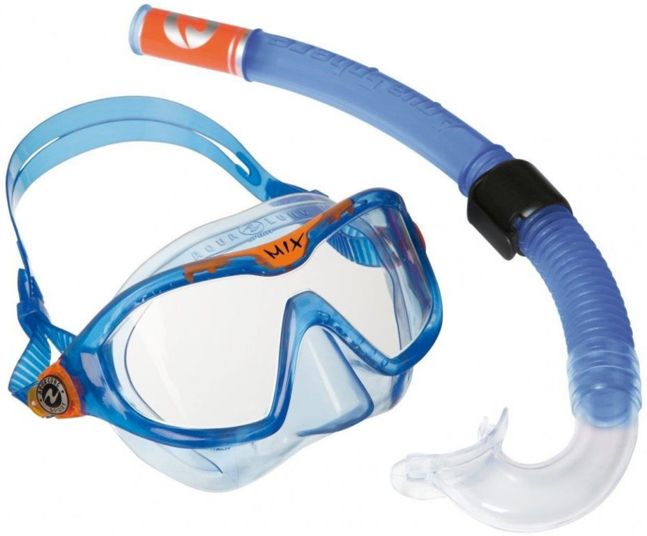 Aqua Lung Dětský šnorchlovací a potápěčský set Aqualung COMBO MIX + SNORKEL modrý - od 4 let.