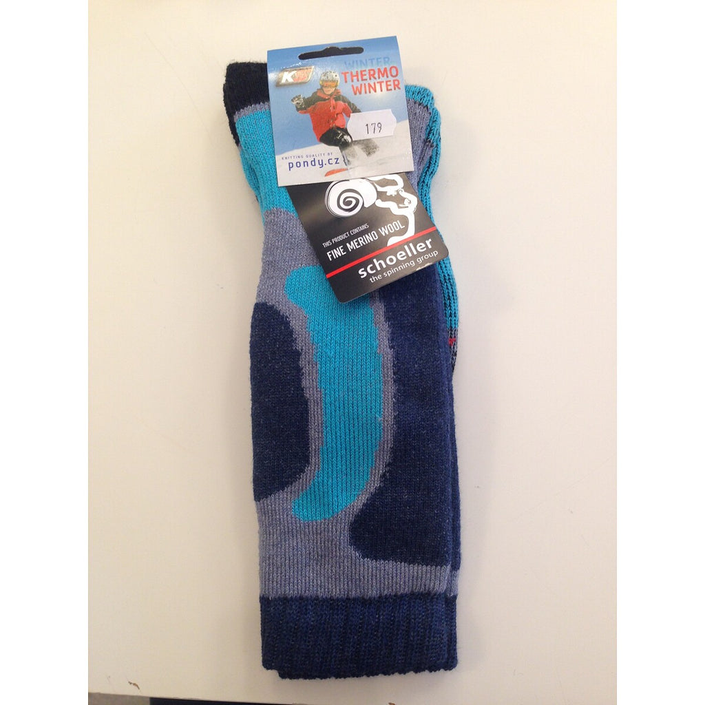 Pondy Dětské termopodkolenky barevné s vlnou Merino - tyrkysové