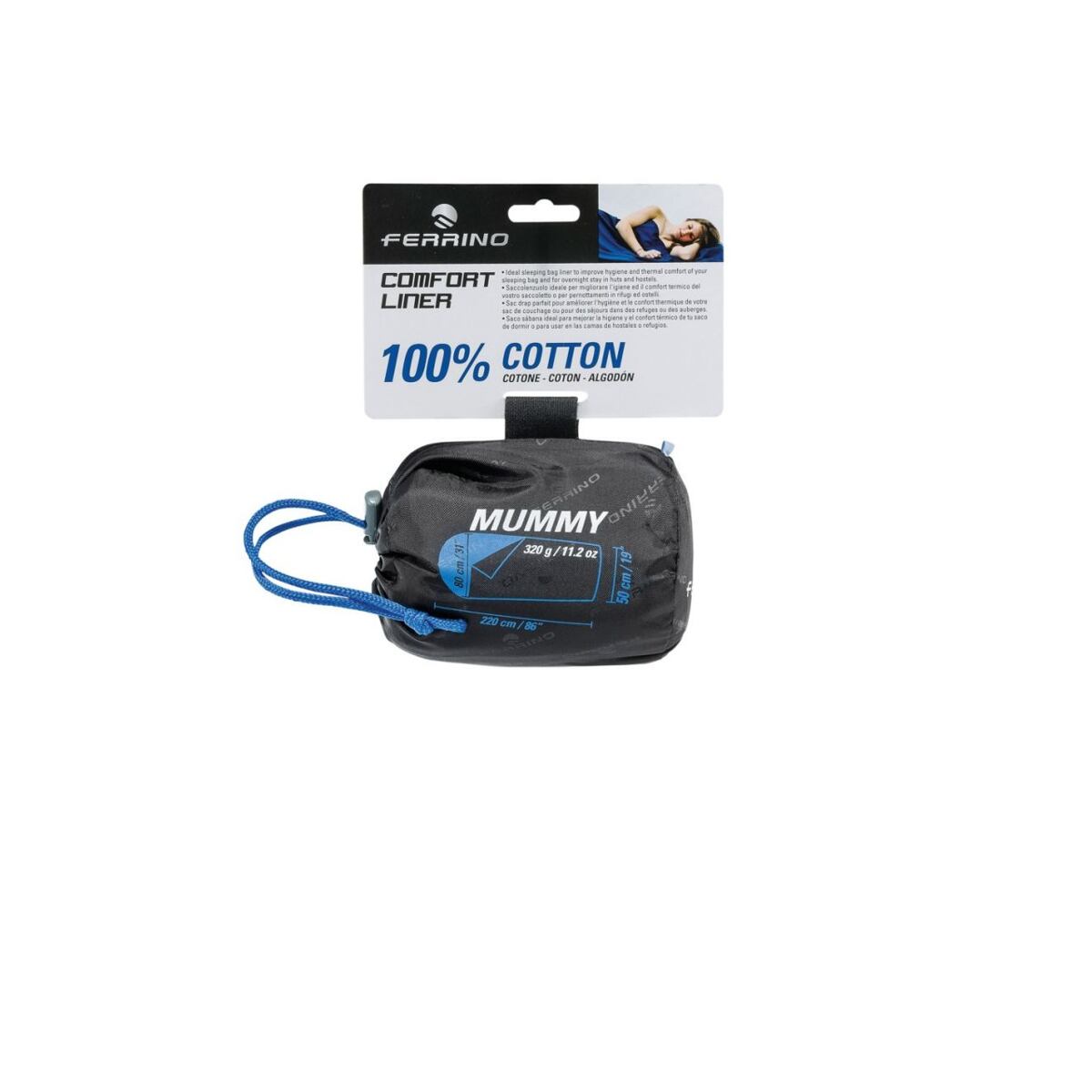 Ferrino Vložka do spacího pytle Comfort Liner Mummy blue