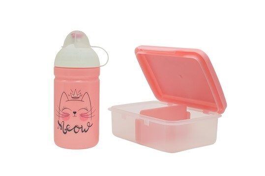 ZDRAVÁ LAHEV® SET ZDRAVÁ LAHEV A ZDRAVÁ SVÁČA svačinový box a lahev 0,5l Mňau