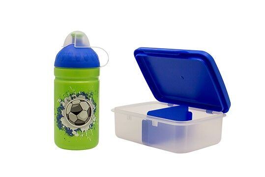 ZDRAVÁ LAHEV® SET ZDRAVÁ LAHEV A ZDRAVÁ SVÁČA svačinový box a lahev 0,5l Fotbal