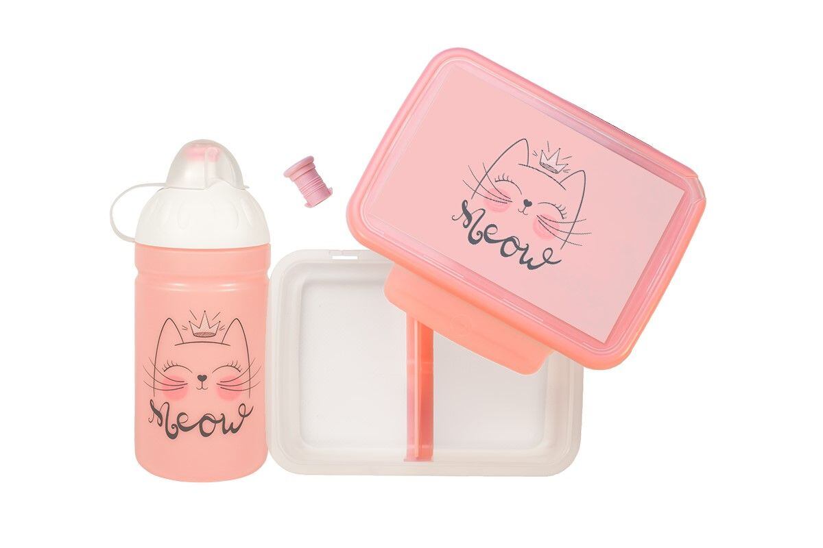 ZDRAVÁ LAHEV® SET ZDRAVÁ LAHEV A ZDRAVÁ SVÁČA svačinový box a lahev 0,5l Mňau