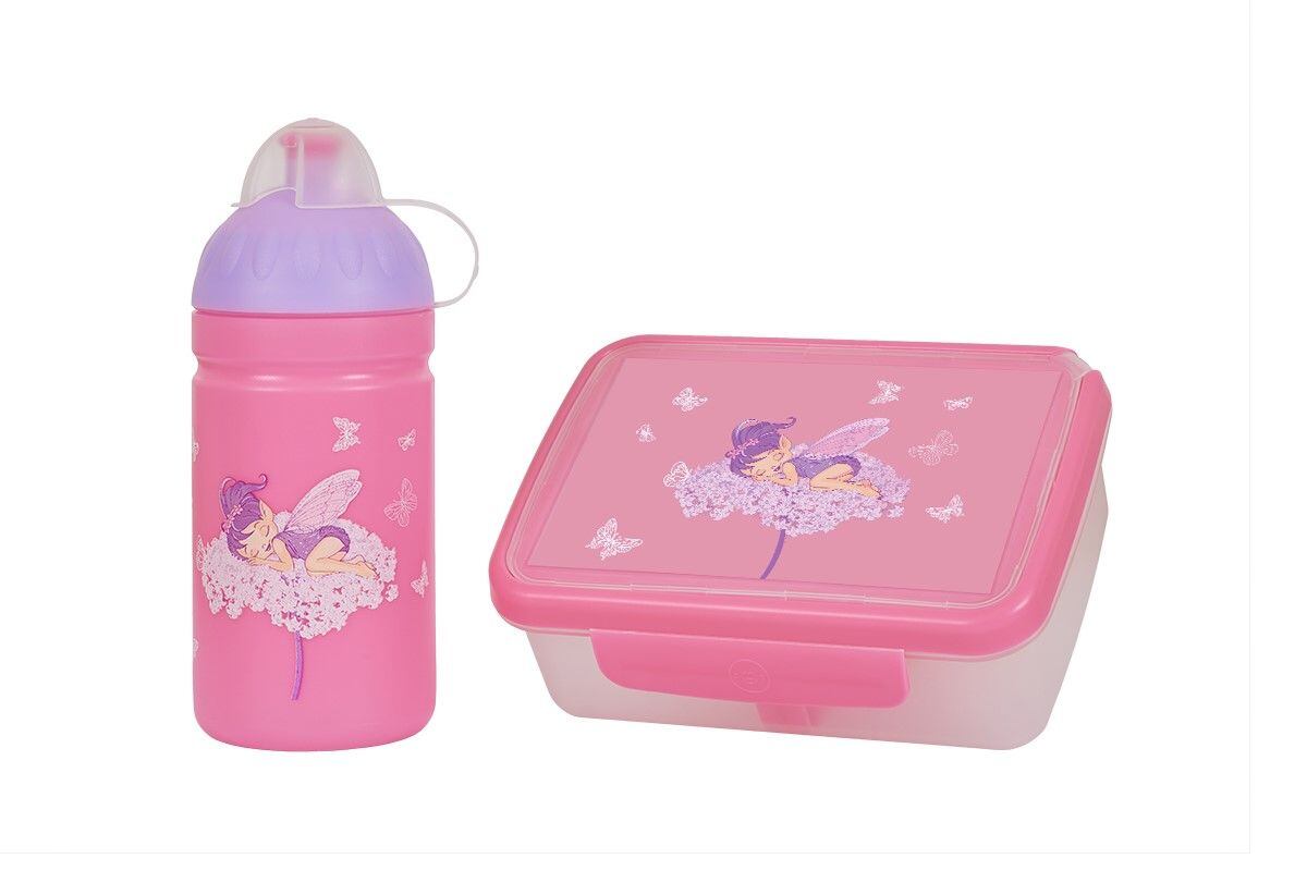 ZDRAVÁ LAHEV® SET ZDRAVÁ LAHEV A ZDRAVÁ SVÁČA svačinový box a lahev 0,5l Květinová víla