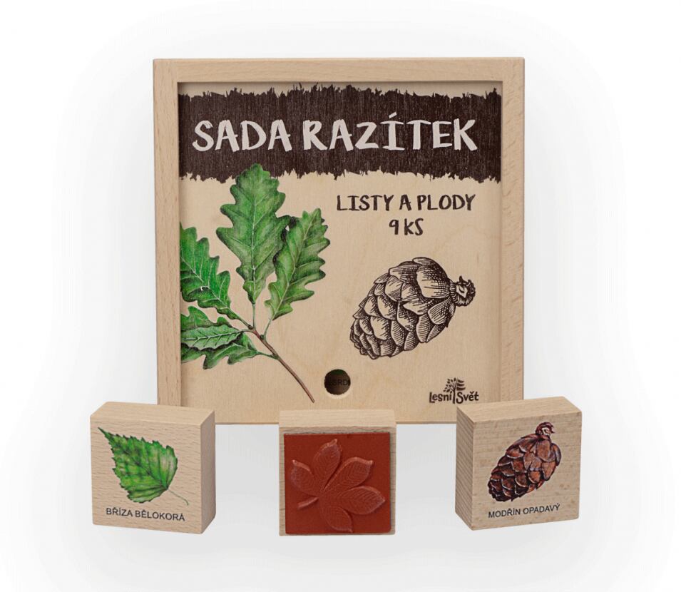 Lesní svět Dřevěná razítka 9 kusů