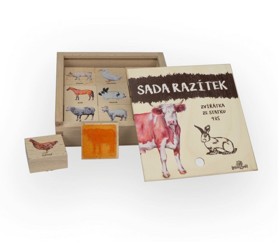 Lesní svět Dřevěná razítka 9 kusů