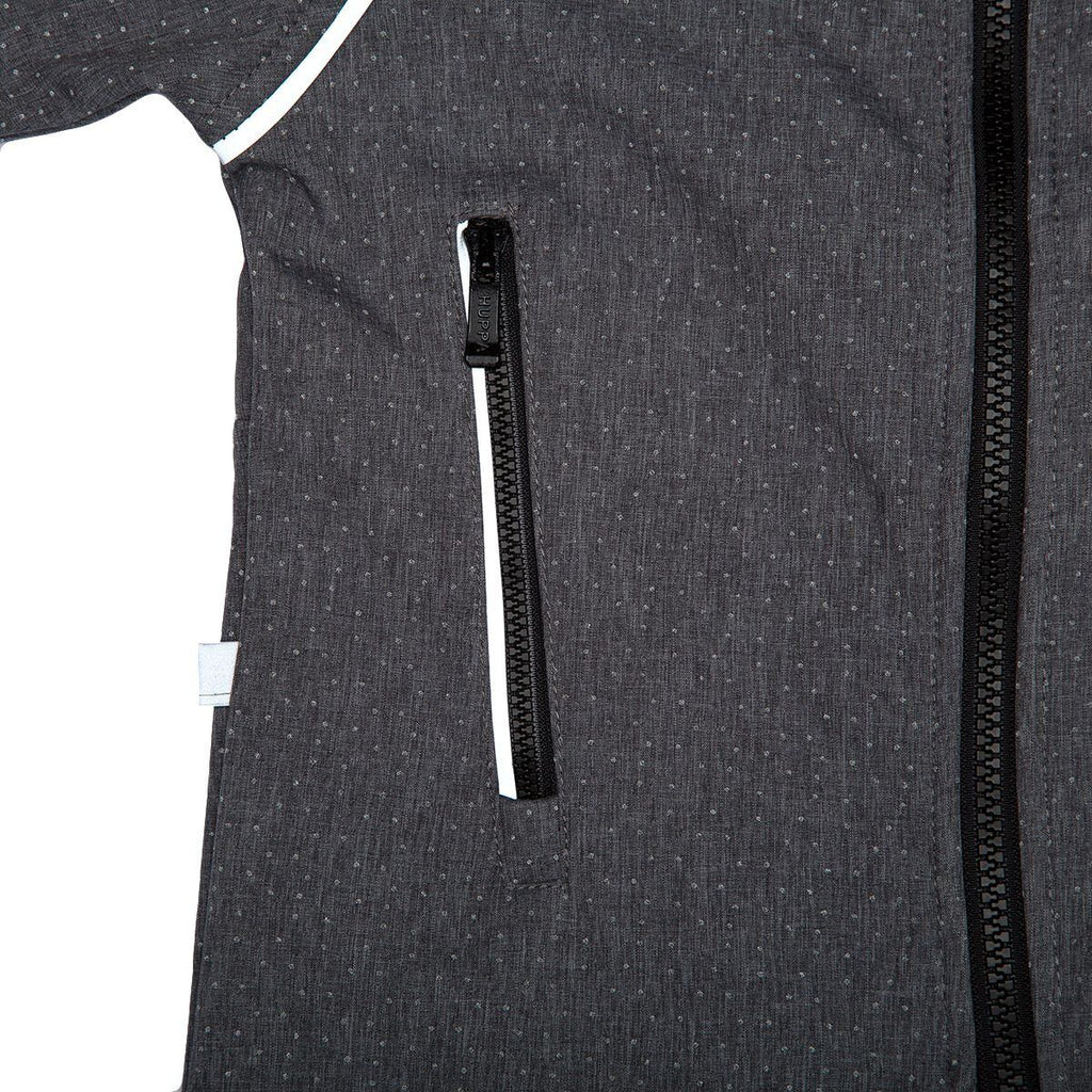 Huppa Dětská softshellová kombinéza Adal dark gray/black REFLEX
