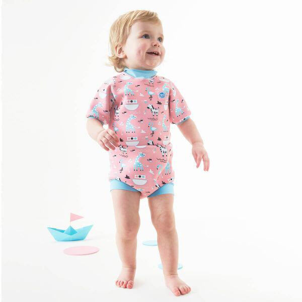 Splash About Dětské neoprénové UV body s krátkým rukávem Zvířátka růžová