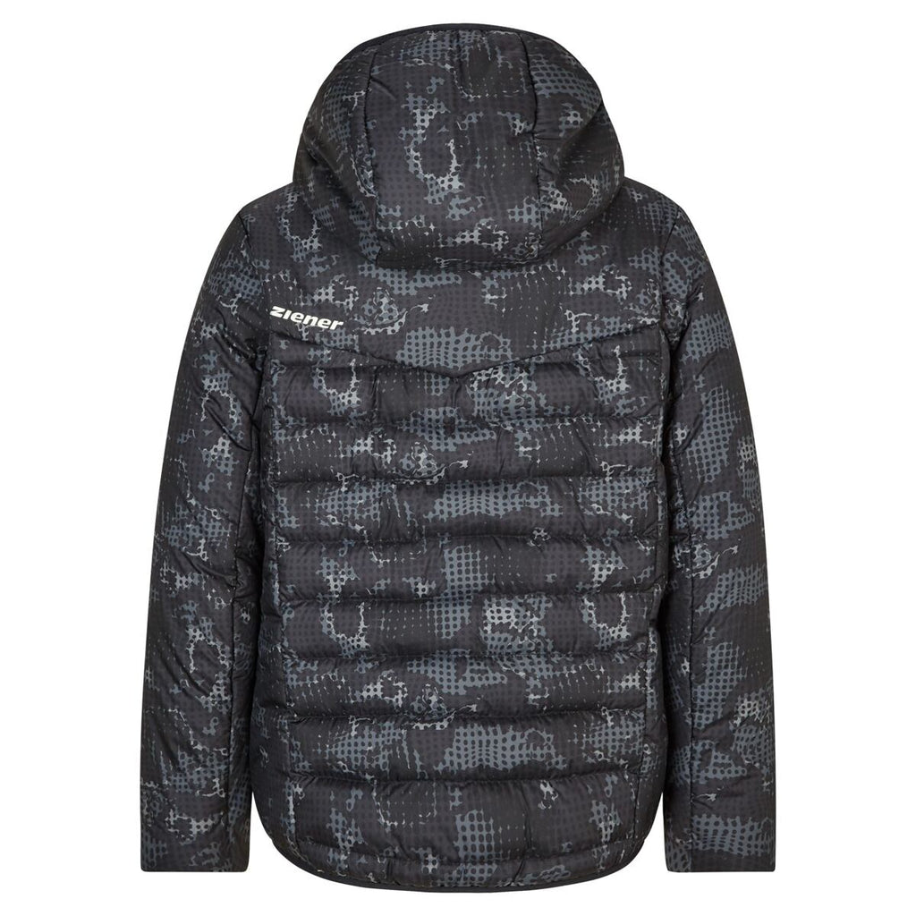 Ziener Dětská zateplená bunda Nads Jr - black foggy print