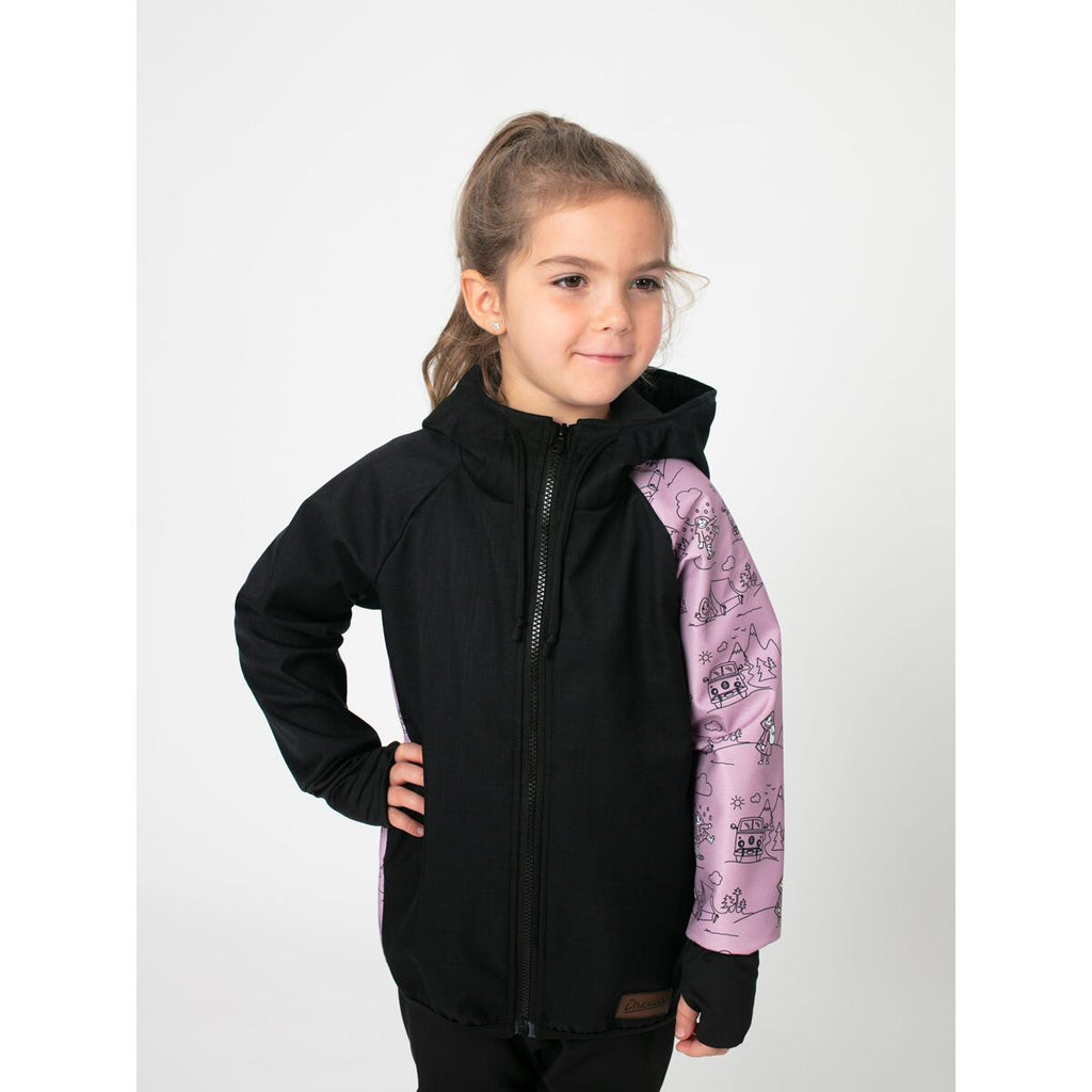 Promaledobrodruhy Dětská softshellová bunda s fleecem black/pink