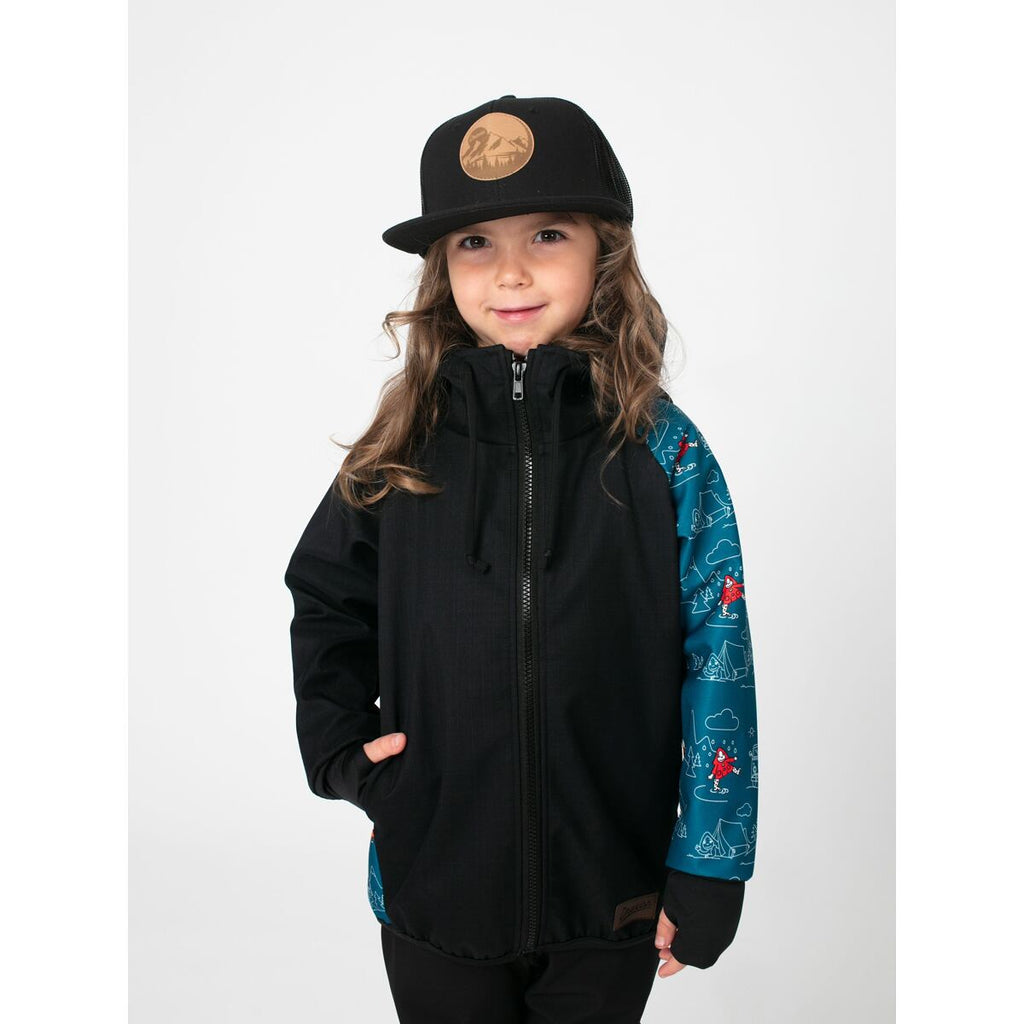 Promaledobrodruhy Dětská softshellová bunda bez zateplení black/petrol
