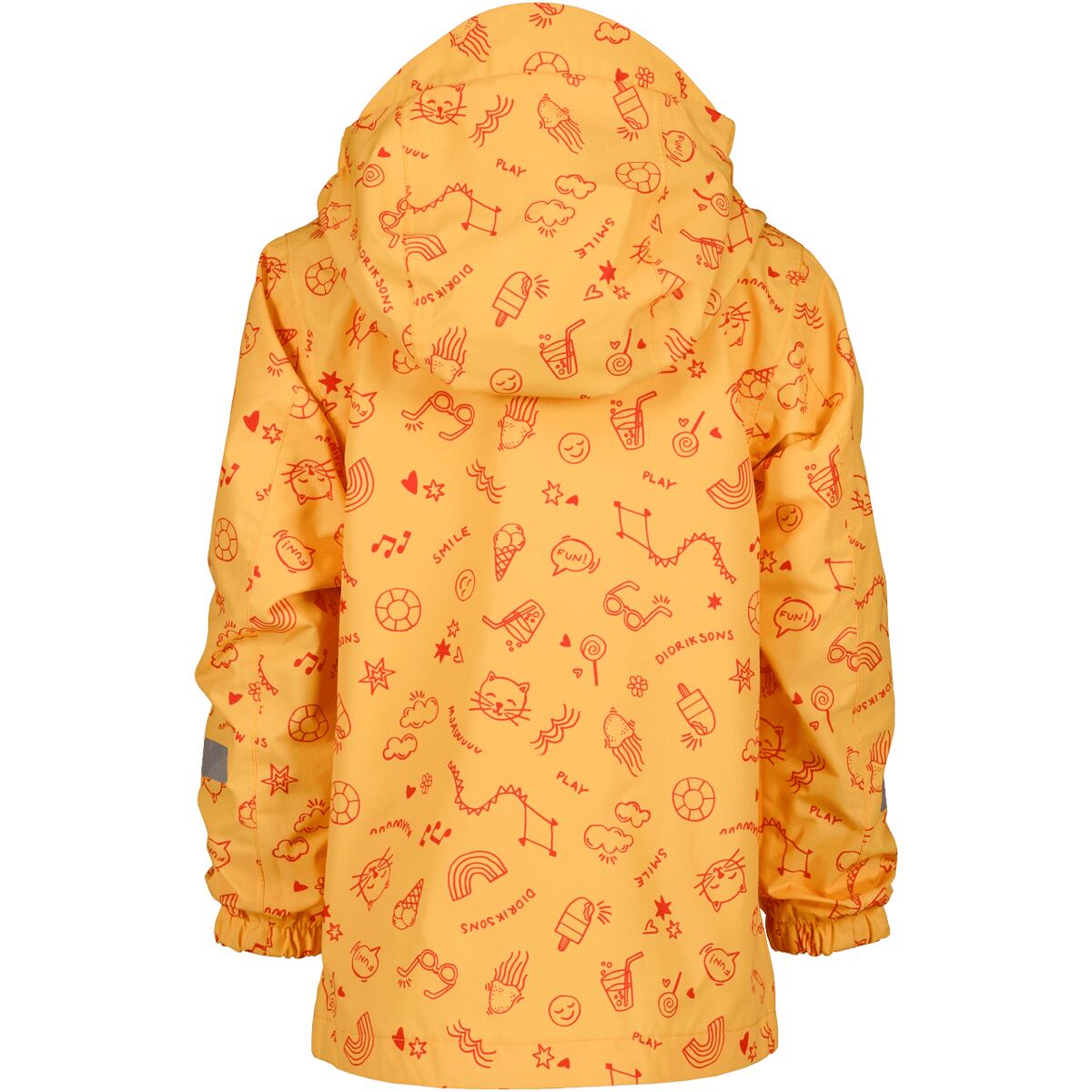 Didriksons Dětská nepromokavá bunda Norma doodle papaya orange - ROSTOUCÍ