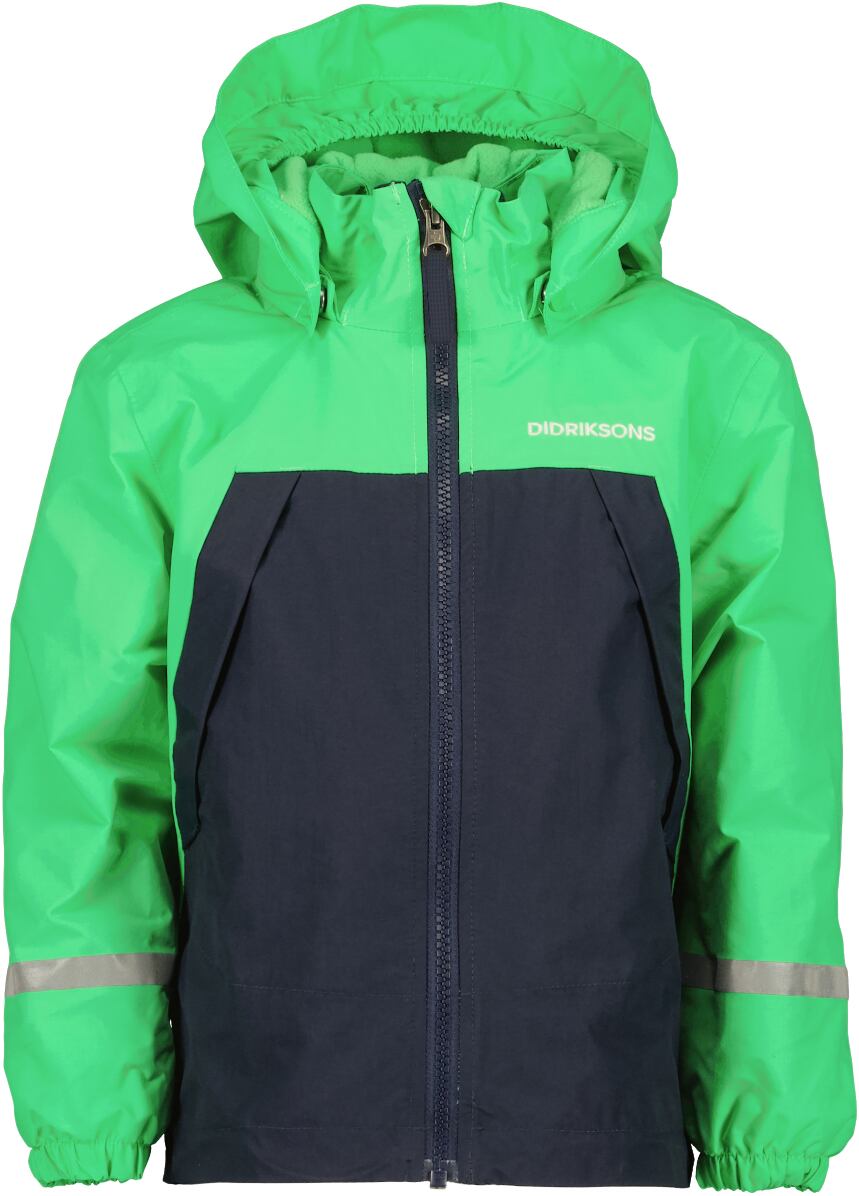 Didriksons Dětská nepromokavá bunda s fleecem Enso frog green - ROSTOUCÍ