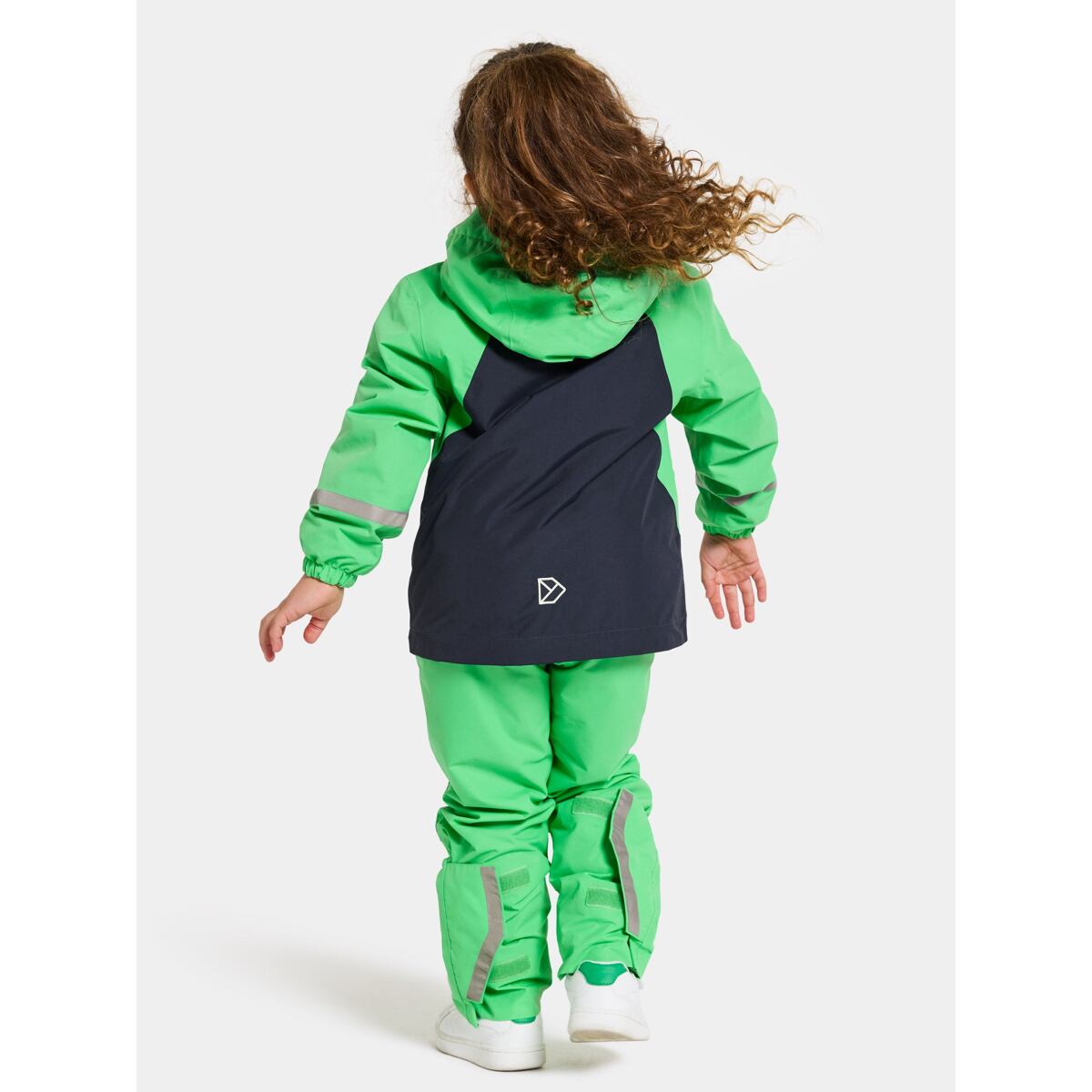 Didriksons Dětská nepromokavá bunda s fleecem Enso frog green - ROSTOUCÍ