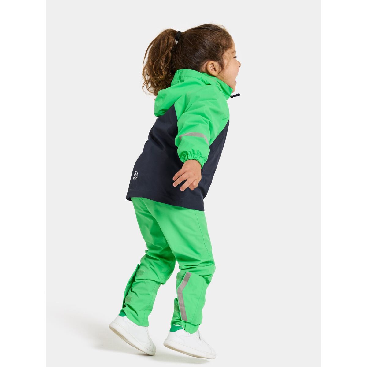 Didriksons Dětská nepromokavá bunda s fleecem Enso frog green - ROSTOUCÍ