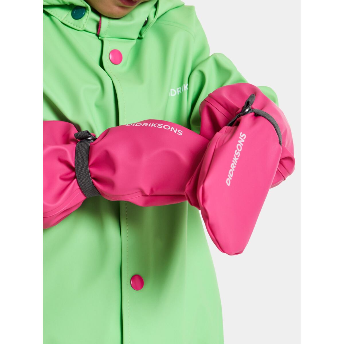 Didriksons Dětské zateplené rukavice do deště Pileglove true pink