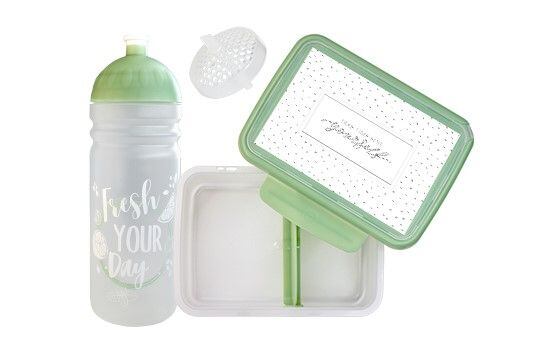 ZDRAVÁ LAHEV® SET ZDRAVÁ LAHEV A ZDRAVÁ SVÁČA svačinový box a lahev 0,7l Fresh olivová