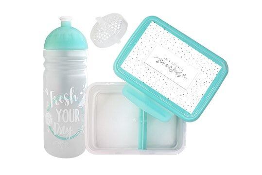 ZDRAVÁ LAHEV® SET ZDRAVÁ LAHEV A ZDRAVÁ SVÁČA svačinový box a lahev 0,7l Fresh tyrkysová