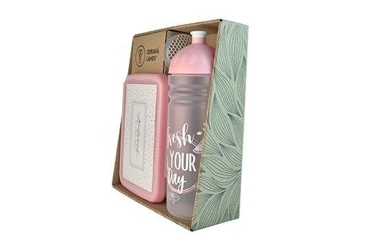 ZDRAVÁ LAHEV® SET ZDRAVÁ LAHEV A ZDRAVÁ SVÁČA svačinový box a lahev 0,7l Fresh růžová