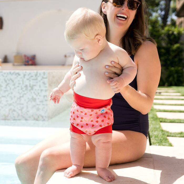 Splash About Dětské plenkové plavky Happy Nappy Strawberry Field