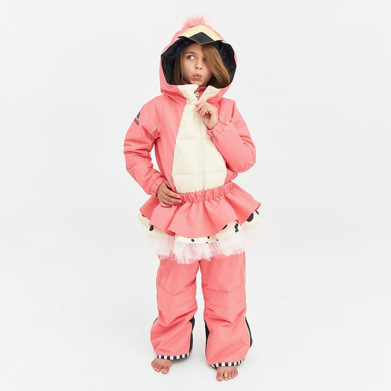 WeeDo Dětská zimní rostoucí kombinéza Flamingdo se sukní