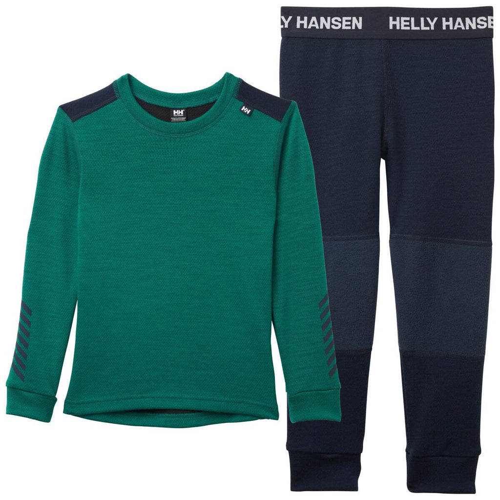 Helly Hansen Dětské termoprádlo K Lifa Merino set - emerald
