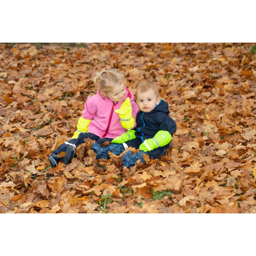 Playshoes Dětské zateplené rukavice do deště neonově zelené