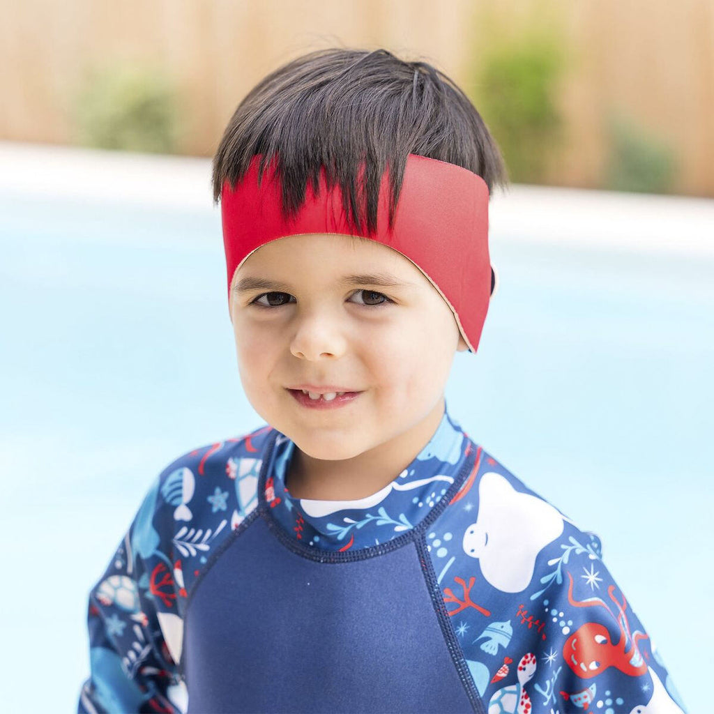 Splash About Dětská neoprénová čelenka na plavání červená 2 - 6 let