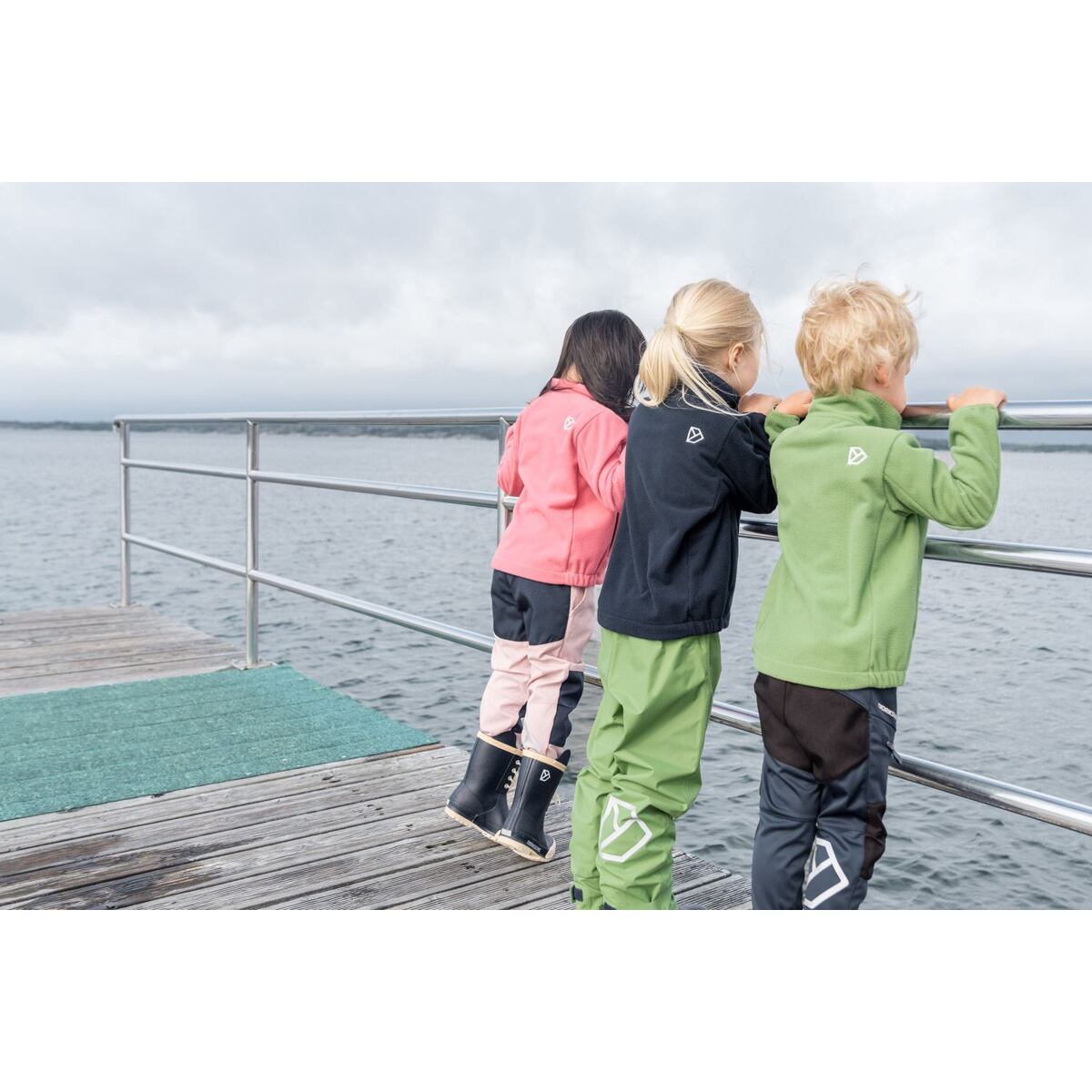 Didriksons Dětské nepromokavé kalhoty Avan algae green - ROSTOUCÍ