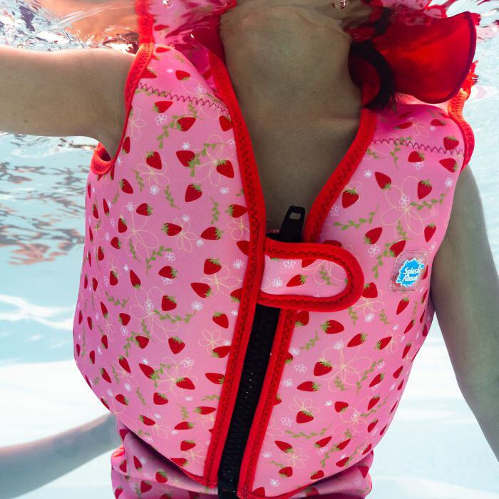 Splash About Dětská plovací vesta Go Splash Strawberry Field s bezpečnostním páskem
