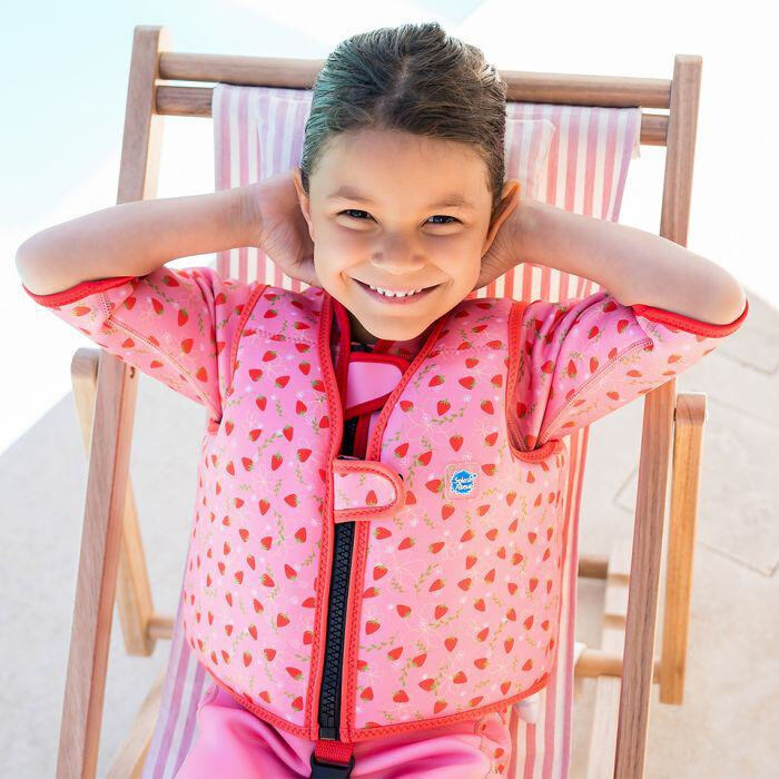 Splash About Dětská plovací vesta Go Splash Strawberry Field s bezpečnostním páskem