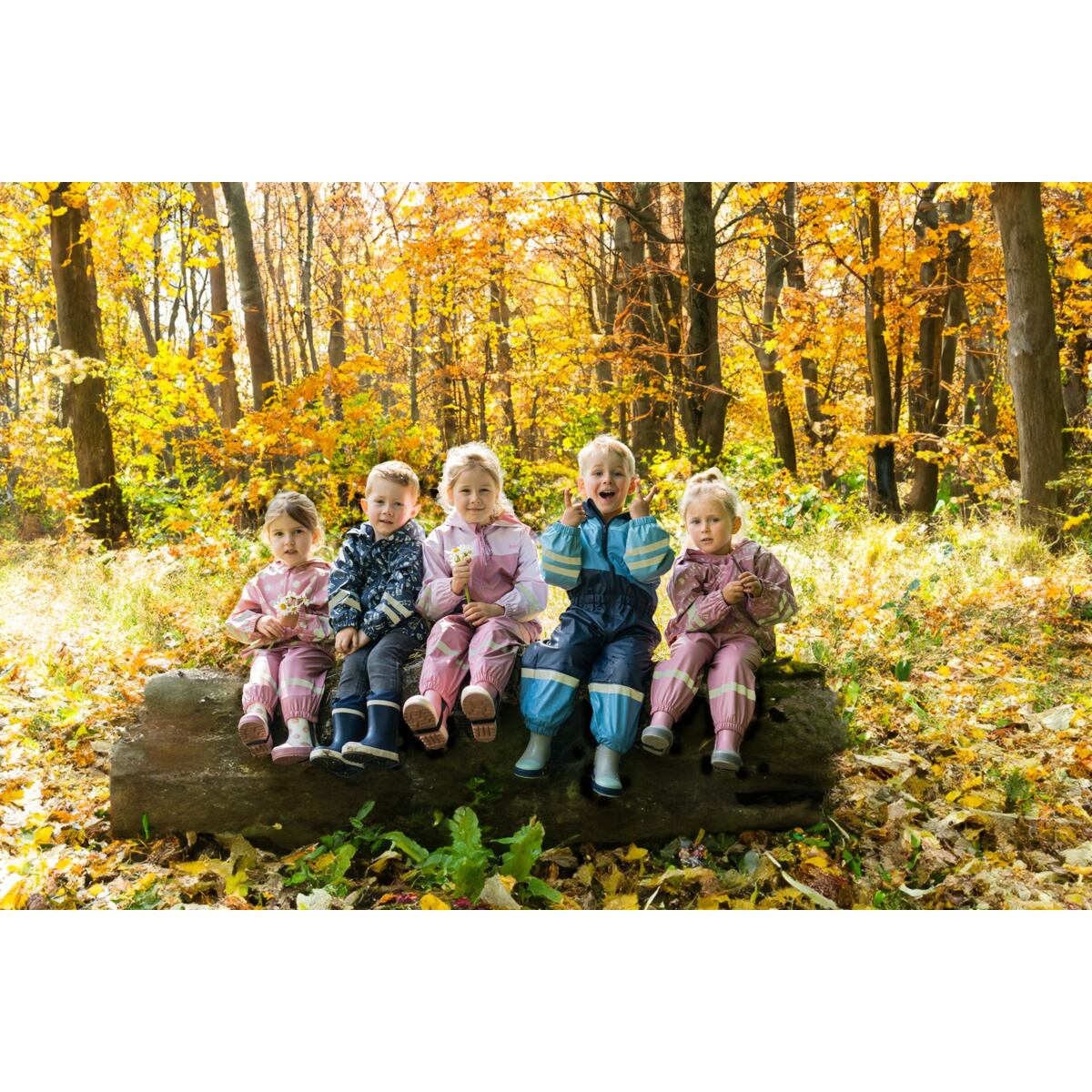 Playshoes Dětské kalhoty do deště s fleecem zelené