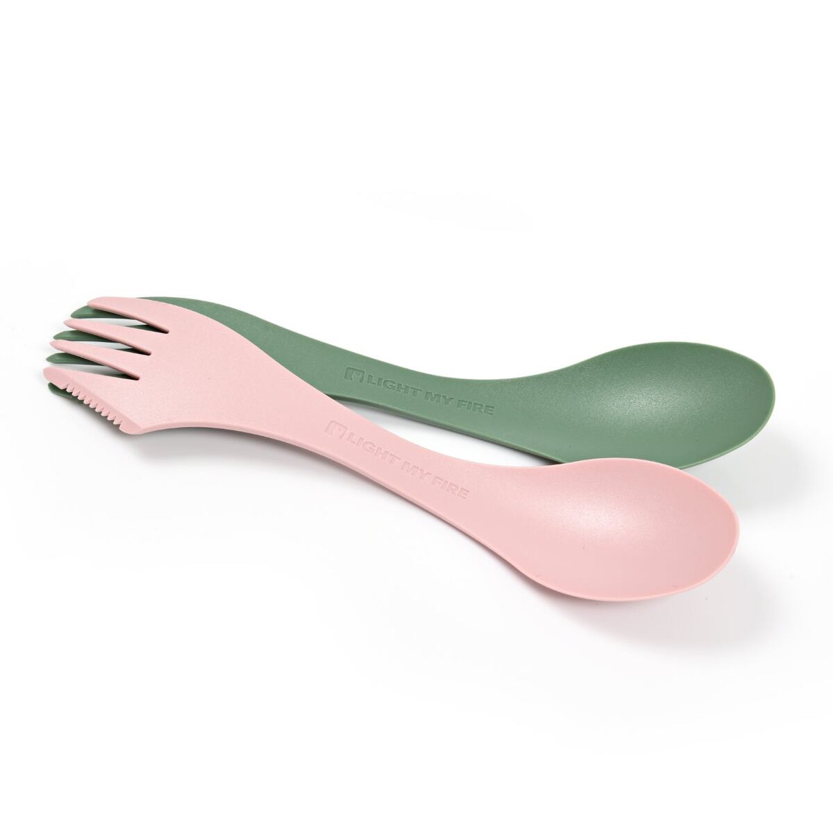 Light my fire Cestovní příbor pro leváky Spork lefty 2-pack sandygreen/dustypink