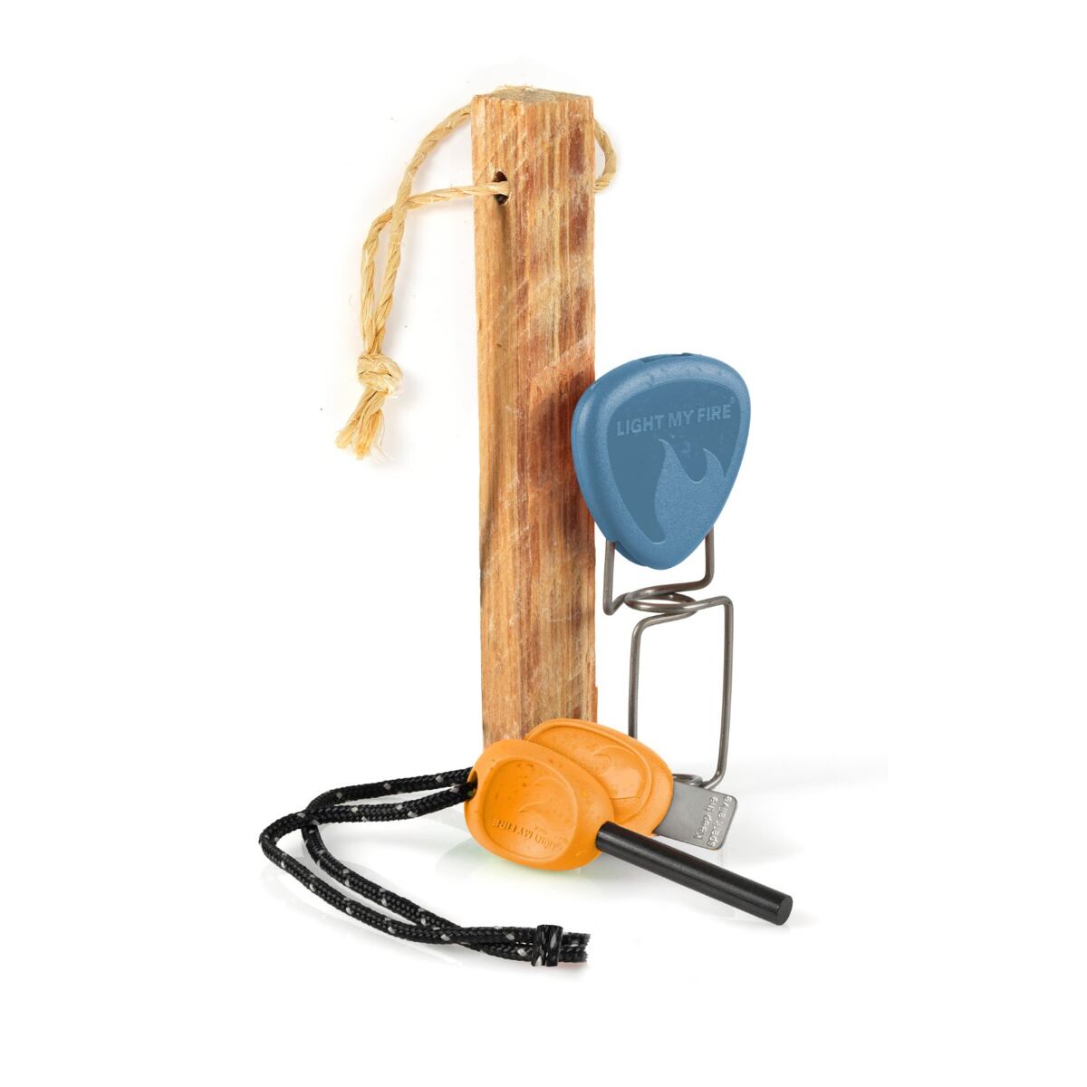 Light my fire 3dílná sada na rozdělání ohně FireLighting Kit 3pcs hazyblue/rustyorange - křesadlo