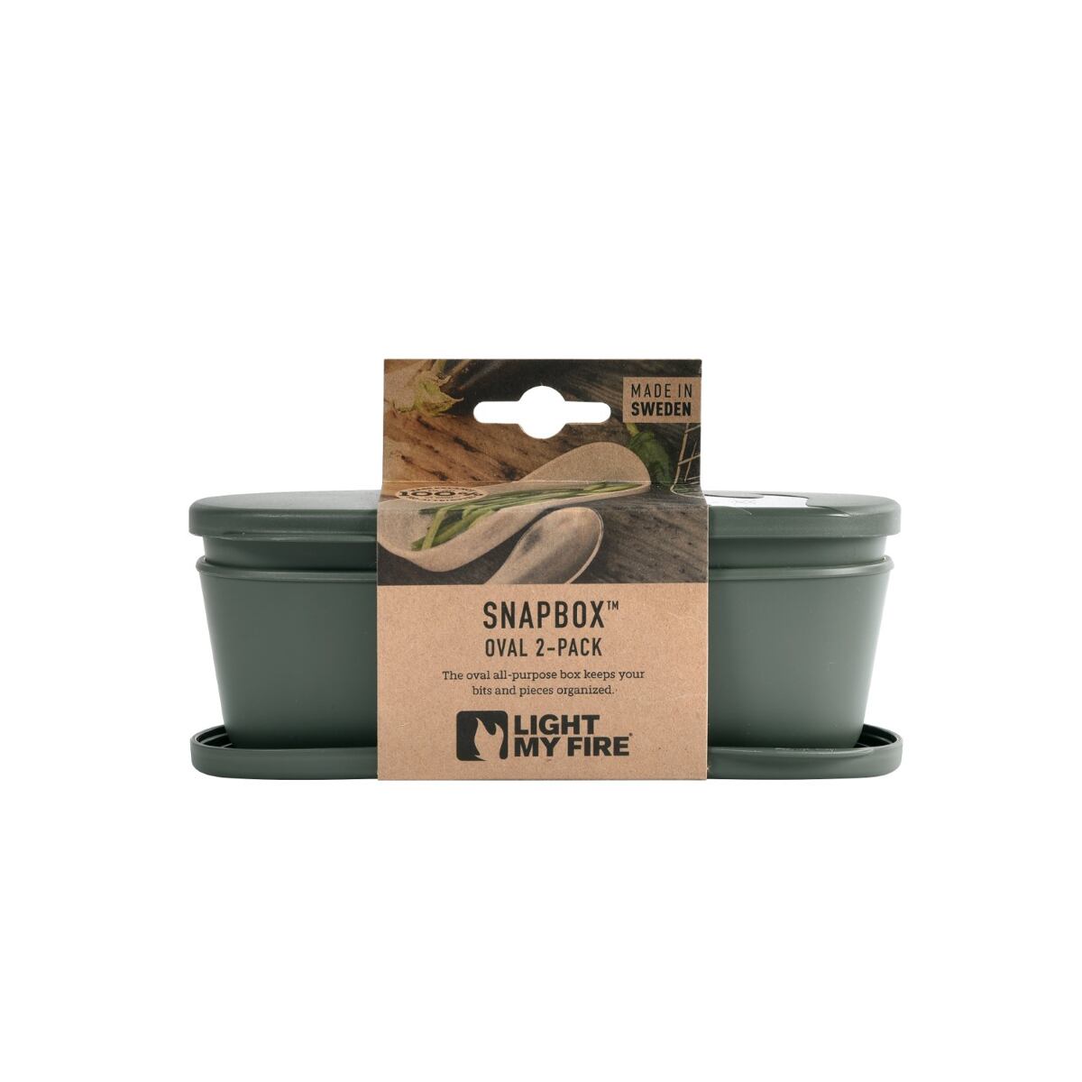 Light my fire Sada dvou krabiček s víčkem SnapBox oval 2-pack sagegreen