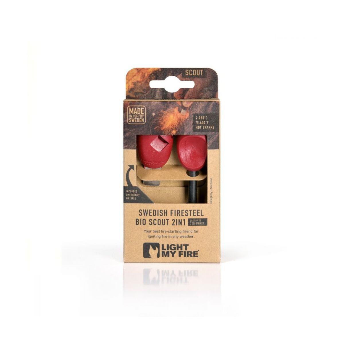 Light my fire Křesadlo Swedish FireSteel scout 2in1 rockyred