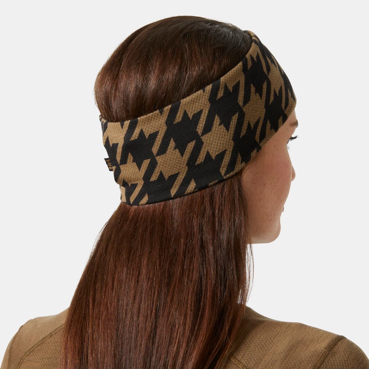 Helly Hansen Funkční čelenka s merinem Lifa merino headband - sepia houndstooth aop