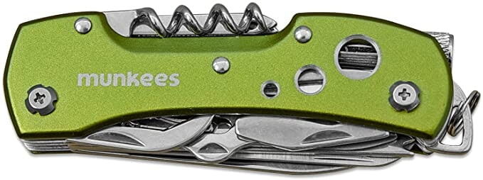Munkees Multifunkční kapesní nůž LED knife - green